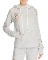 Alo Yoga Distressed Hooded Sweatshirt In Heather Destroyed Gray
