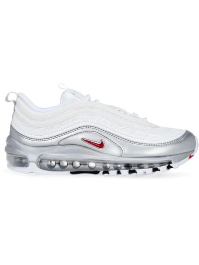 Nike Air Max 97 Qs Trainers In White/ Varsity Red/ Silver