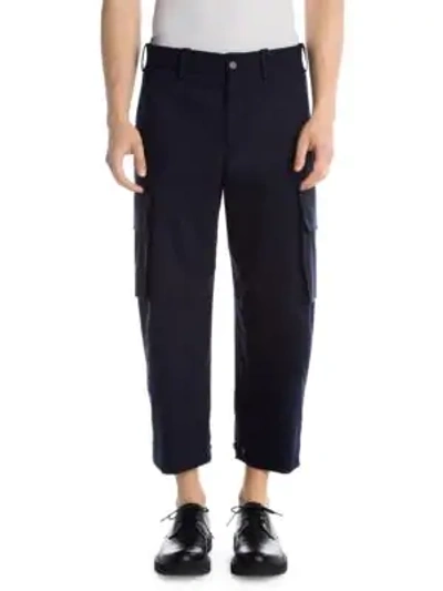 Neil Barrett Wide-leg Cargo Trousers In Dark Navy