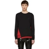 ALEXANDER MCQUEEN ALEXANDER MCQUEEN BLACK AND RED PANELLED SWEATSHIRT