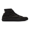 SAINT LAURENT SAINT LAURENT BLACK STUDDED BEDFORD HIGH-TOP SNEAKERS