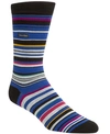 Calvin Klein Barcode Multistripe Socks In Black/sapphire