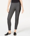 EILEEN FISHER PATTERNED CONTRAST STRIPES PULL-ON PANTS