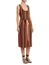 PROENZA SCHOULER Stripe Tie-Waist Knit Midi Tank Dress
