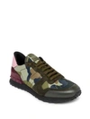 Valentino Garavani Rockrunner Camouflage Sneaker In Olive Navy Multi