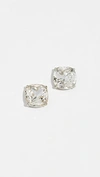 Kate Spade Small Square Stud Earrrings In Clear/silver