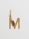 BURBERRY Leather-wrapped ‘M’ Alphabet Charm