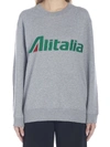 Alberta Ferretti Alitalia Logo Embroidery Grey Sweatshirt In Grey