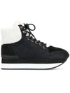 TRUSSARDI JEANS LACE-UP QUILTED SNEAKERS