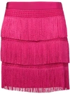 Alberta Ferretti Charleston Style Fringed Mini Skirt J01251616217 In Pink