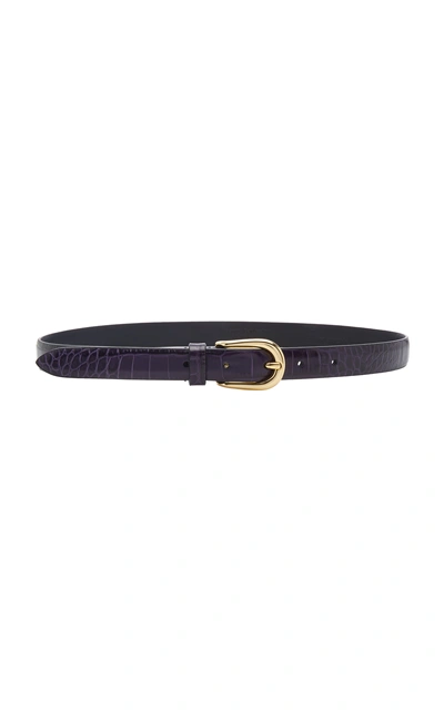 Anderson's Croc-effect Leather Belt In Purple