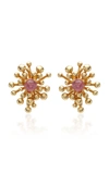 VRAM NOCTURNE 18K GOLD PINK SAPPHIRE EARRINGS,SOE-141-012