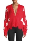WILDFOX Stars V-Neck Sweater,0400099683330