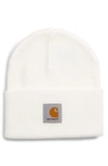 Carhartt Logo Patch Beanie In White