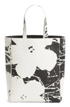 CALVIN KLEIN 205W39NYC X ANDY WARHOL FOUNDATION FLOWERS LEATHER TOTE - WHITE,83WLBA50 T025P
