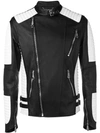 PHILIPP PLEIN BICOLOURED BIKER JACKET