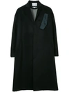 YOSHIOKUBO YOSHIOKUBO OVERSIZED A-LINE COAT - BLACK