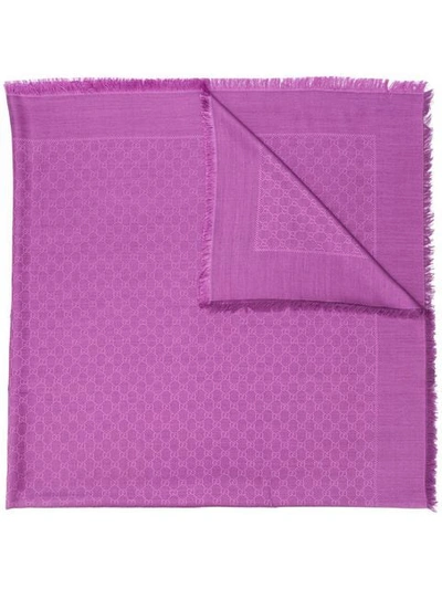 Gucci Gg Supreme围巾 - 紫色 In Purple
