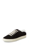 Saint Laurent Court Classic Low Top Sneaker In Black Suede/ White