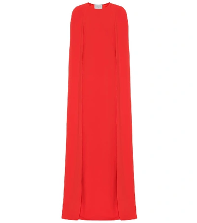 Stella Mccartney Violet Cape Sheath Gown In Red