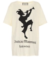 Gucci Oversize T-shirt With Chateau Marmont Print In Neutral
