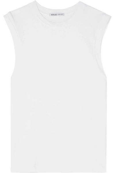 Agolde Sleeveless Cotton Muscle Tee In White