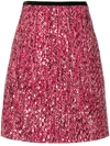 GUCCI GUCCI SEQUINNED TWEED SKIRT - PINK