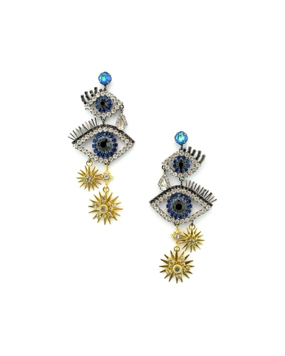 Elizabeth Cole Mara Dangle Earrings In Blue