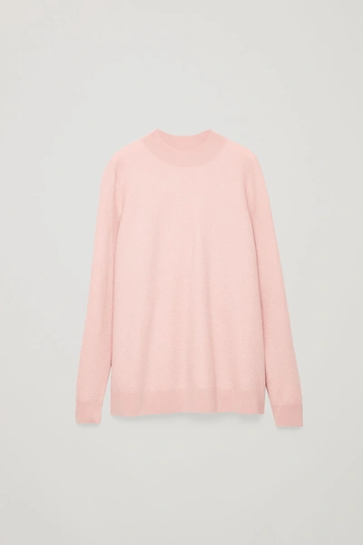 Cos Bow-detailed Wool Jumper In Pink