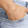 Lily & Roo Solid Gold Layered Pearl Bracelet In Pearl