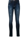 PHILIPP PLEIN CRYSTAL TRIM SKINNY JEANS