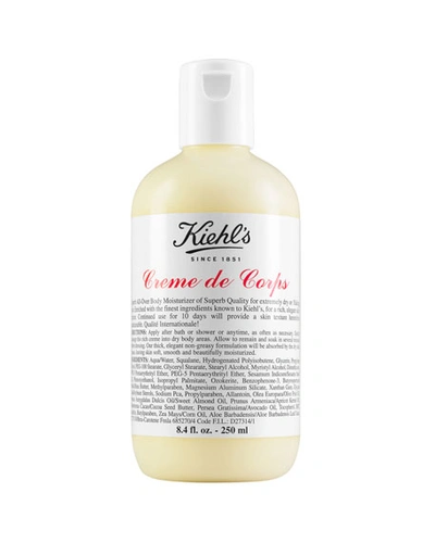 Kiehl's Since 1851 Crème De Corps Refillable Hydrating Body Lotion With Squalane 8.4 oz/ 250 ml In Bottle
