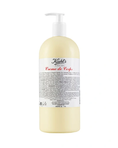 Kiehl's Since 1851 Crème De Corps Refillable Hydrating Body Lotion With Squalane 33.8 oz/ 1 L In Bottle