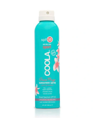 Coola 8 Oz. Eco-lux Sport Continuous Spray Spf 50 Sunscreen, Guava Mango