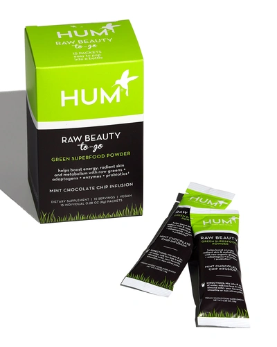 Hum Nutrition Raw Beauty Skin & Energy Green Superfood Powder Mint Chocolate 15 X 0.28 oz/ 8 G Packets