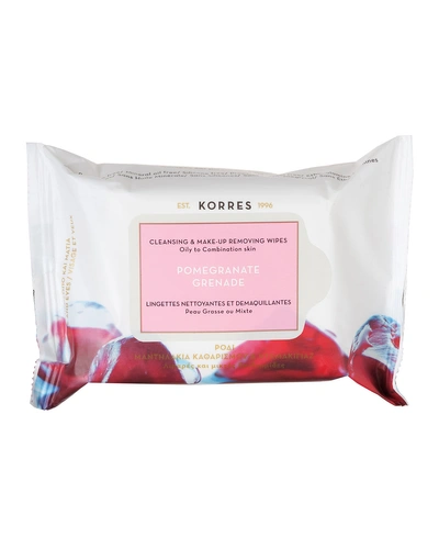 Korres Pomegranate Cleansing & Make-up Removing Wipes For Oily And Combination Skin 25 Wipes