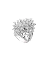 HUEB LUMINUS 18K WHITE GOLD DIAMOND WIDE STEMMED RING,PROD217330053