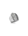 HUEB PLISSE 18K WHITE GOLD TRIPLE-DIAMOND RING,PROD217320150