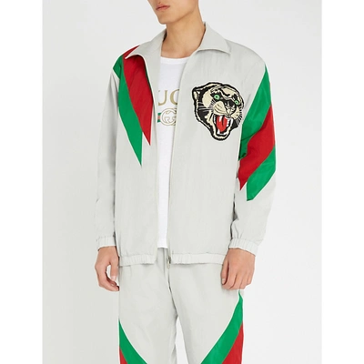 Gucci Colour-blocked Shell Jacket In Ivory