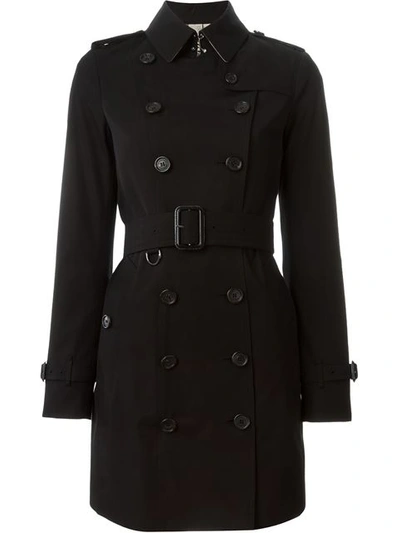 Burberry The Sandringham Mid-length Trench Coat In Black