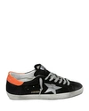 Golden Goose Distressed Superstar Sneakers In Black Suede