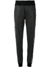 PHILIPP PLEIN PHILIPP PLEIN CRYSTAL EMBELLISHED TRACK PANTS - 黑色