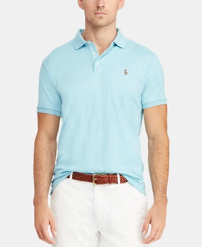 Polo Ralph Lauren Custom Slim Fit Mesh Short Sleeve Polo Shirt In Sea Blue