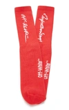 OFF-WHITE QUOTE COTTON-BLEND SOCKS,OMRA001R191200292001