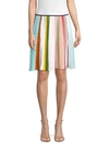 MISSONI Colorblock Stripe Knit Pleated A-Line Skirt