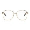 VICTORIA BECKHAM VICTORIA BECKHAM GOLD GROOVED BUTTERFLY GLASSES