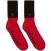 ALEXANDER MCQUEEN Red & Black Skull Socks