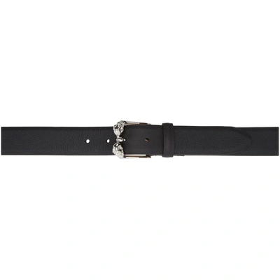 Alexander Mcqueen Black Twin Skull Belt In 1000 Black