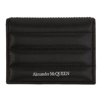 Alexander Mcqueen Black Padded Id Card Holder In 1000 Black