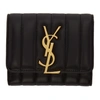 SAINT LAURENT SAINT LAURENT BLACK COMPACT VICKY TRIFOLD WALLET